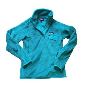 Patagonia Jacket Women's XS Blue Teal Re Tool Snap T Pullover Fleece Polartec ✅